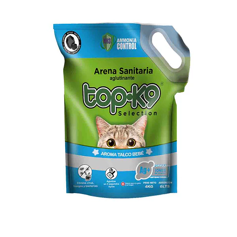 Arena Aglutinante TOP-K9 Talco de Bebé 4 KG