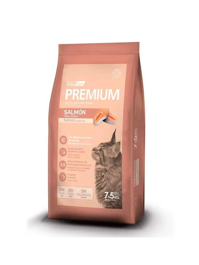 Vitalcan premium gato salmón 7,5 KG 1