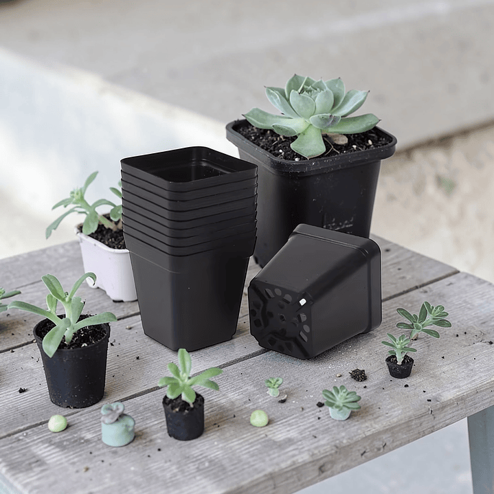 Macetas de plastico con perforaciones 6 unidades 1