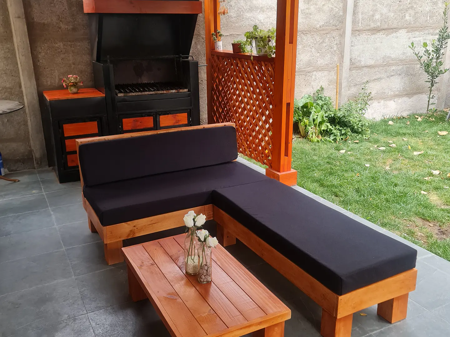 Juego de Tapiz Negro Terraza Rustica 4