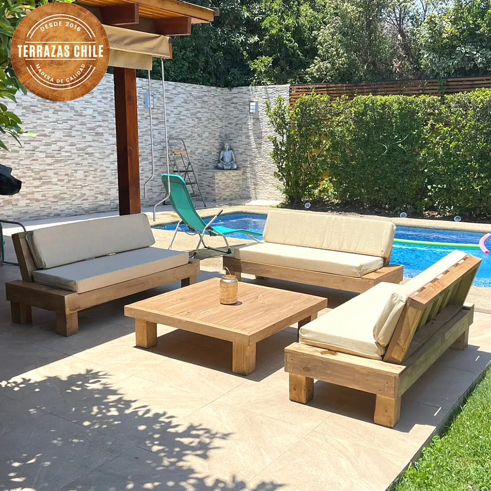 Juego de Tapiz Beige Terraza Rustica 4