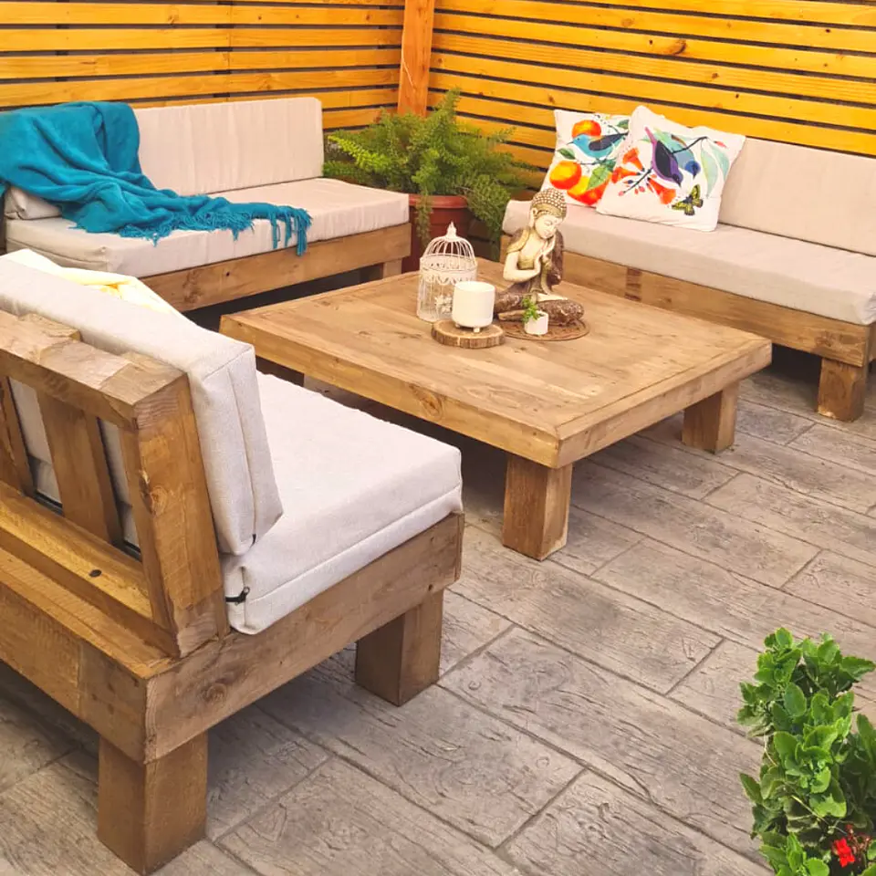 Juego de Tapiz Beige Terraza Rustica 5