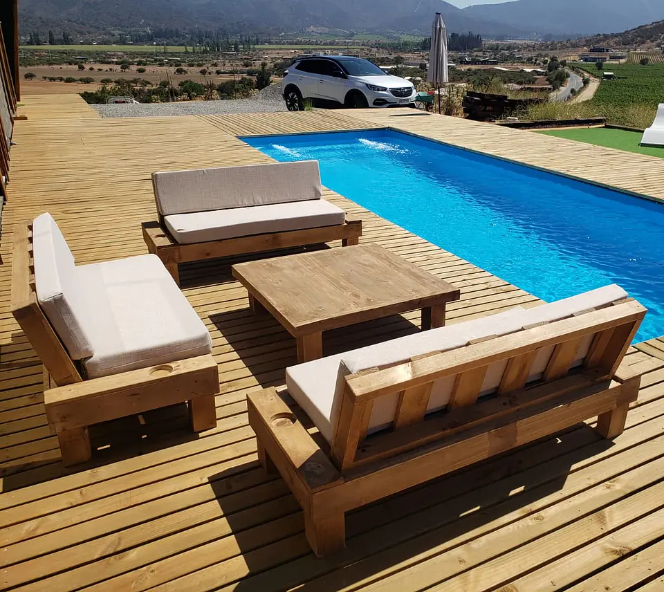 Juego de Tapiz Beige Terraza Rustica 6