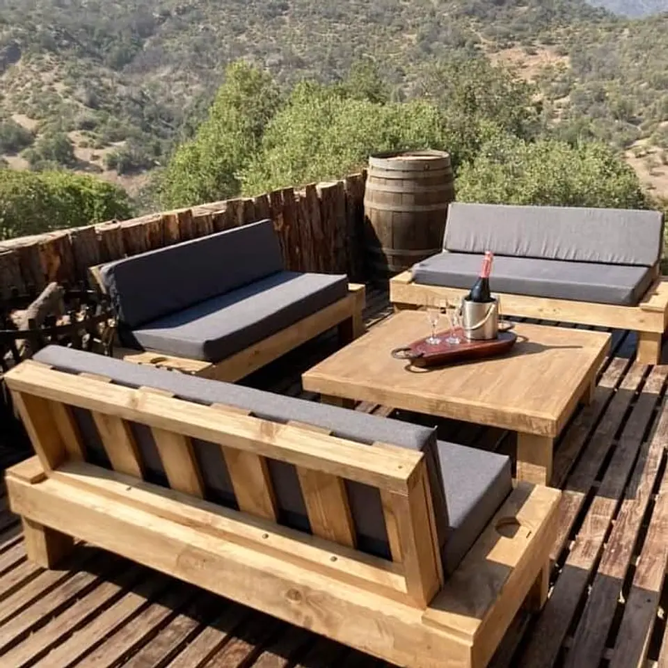 Juego de Tapiz Grafito Terraza Rustica 3