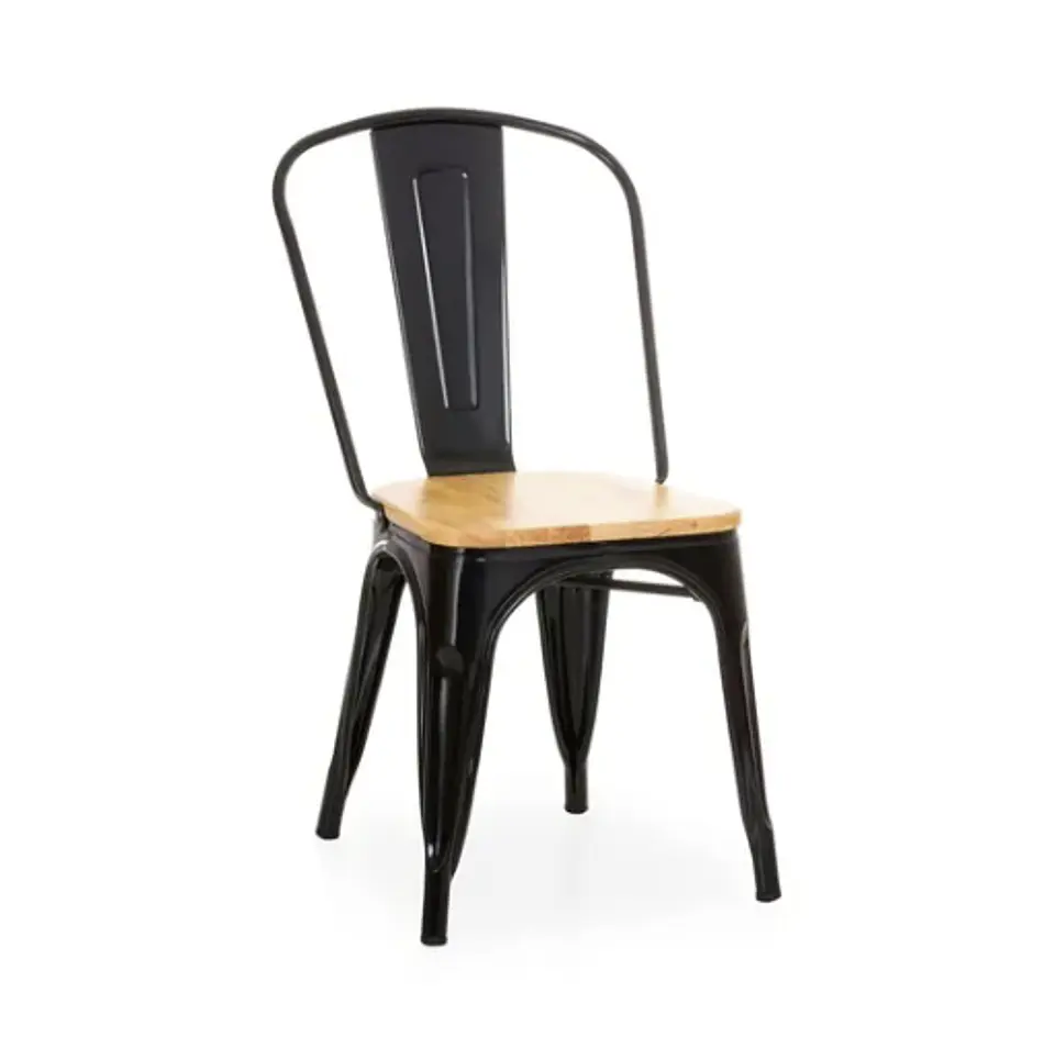 Silla tolix asiento madera 1