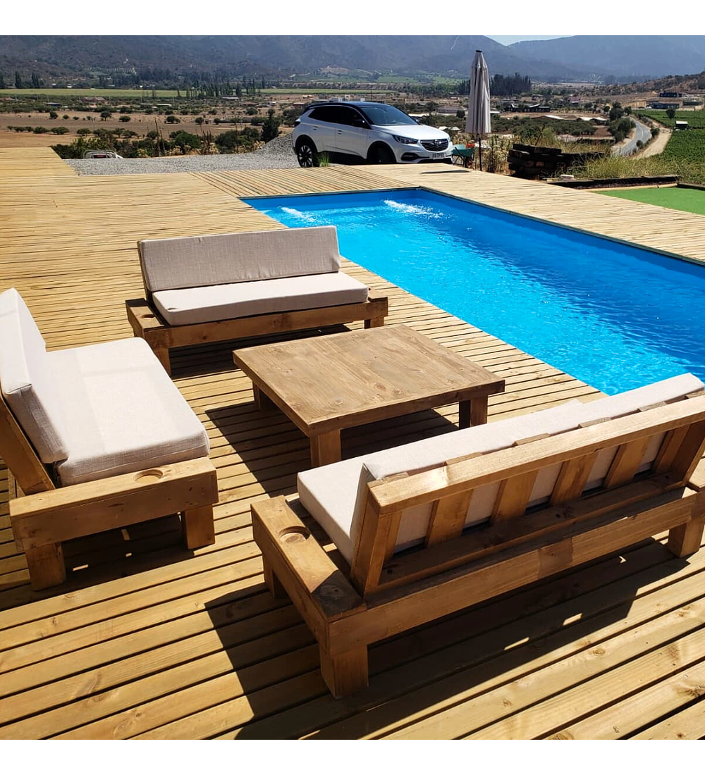 Living Terraza Madera Posavasos Beige