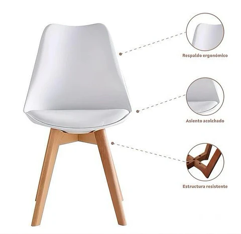 Comedor Andes 4 Personas - Tulip - Blanco