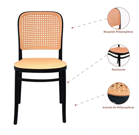 Silla Lombardía Polipropileno - Negra
