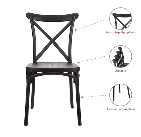 Silla Crossback Polipropileno - Varios colores