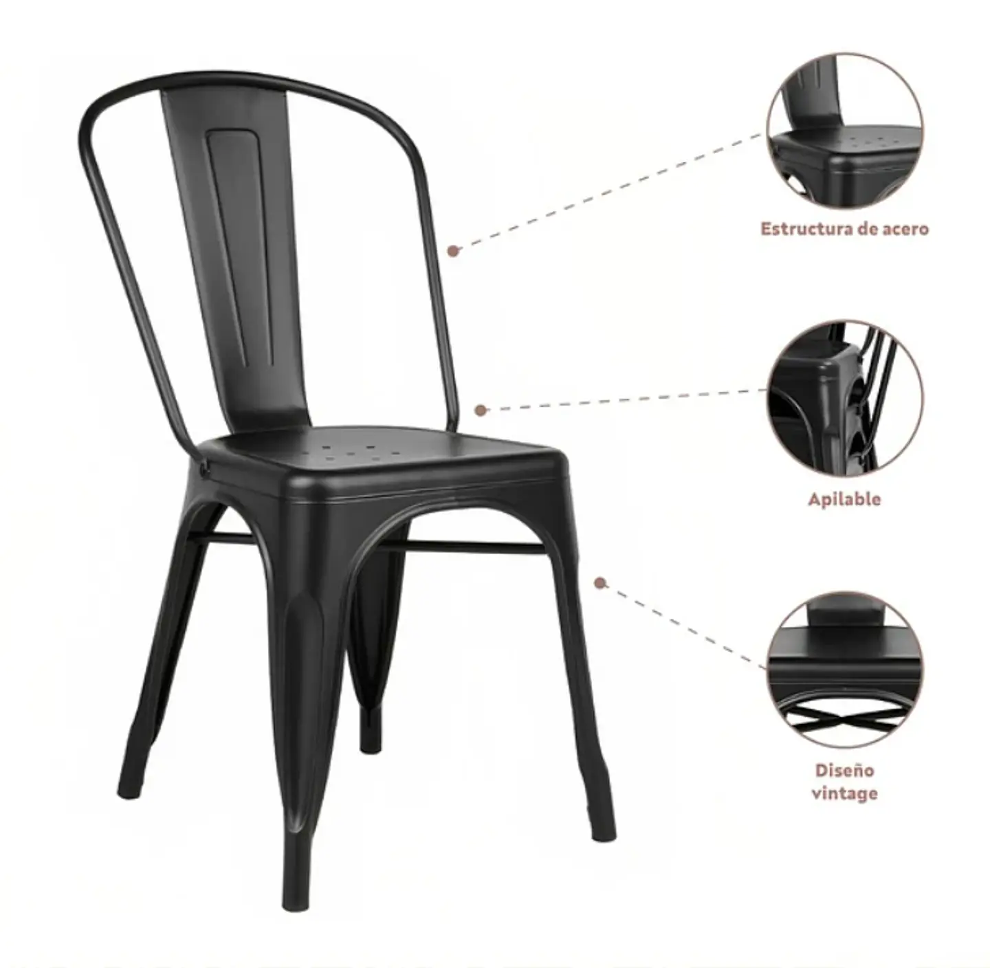 Silla Tolix - Negro y Blanco 2
