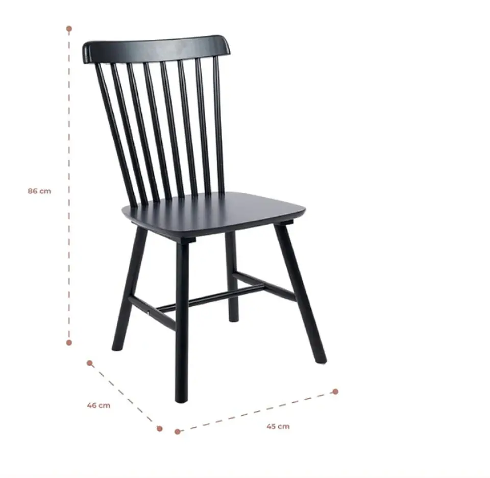 Silla Windsor Madera - Negra 6
