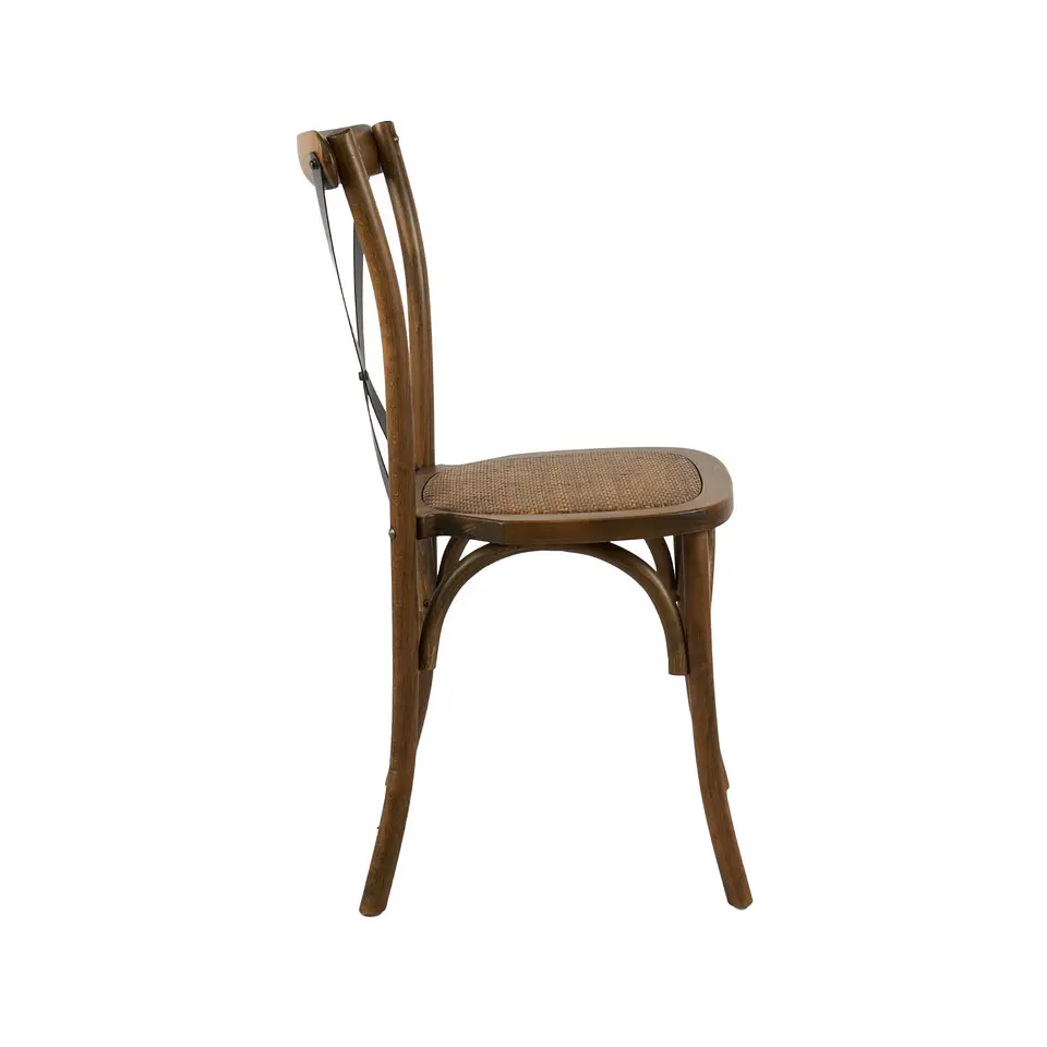 Silla Crossback Madera Rattan - Café Vintage 4