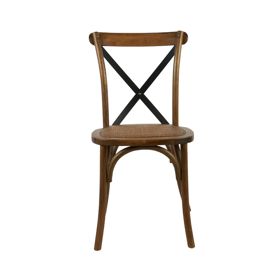 Silla Crossback Madera Rattan - Café Vintage 5