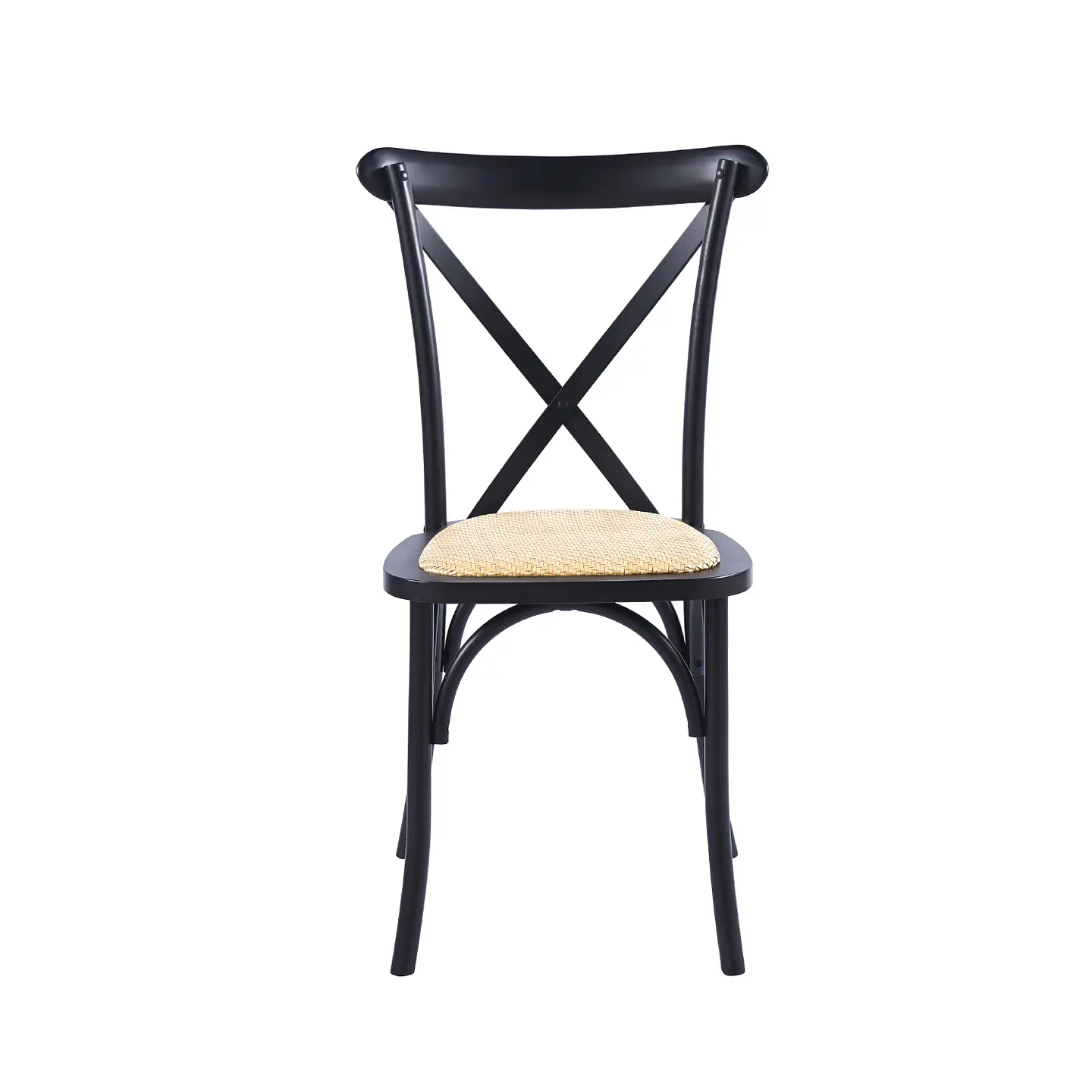 Silla Crossback Madera y Rattan - Negra 2