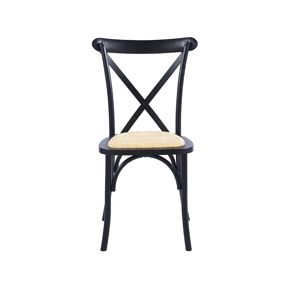 Silla Crossback Madera y Rattan - Negra 2