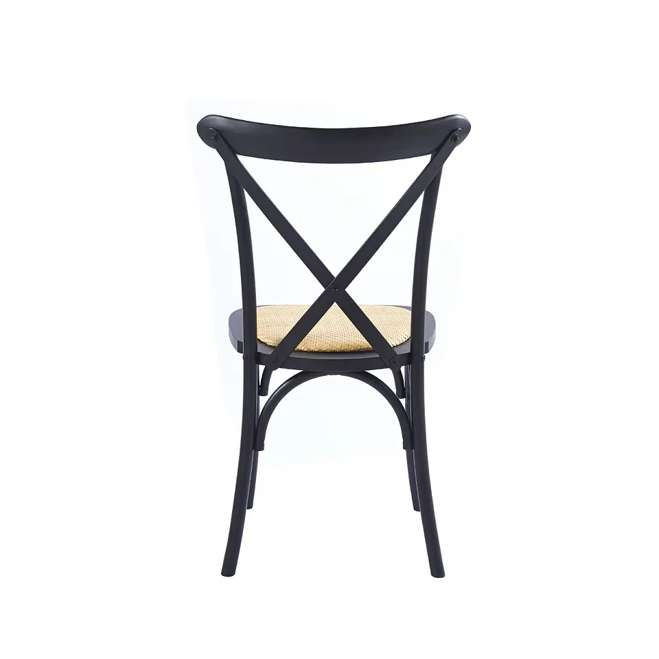 Silla Crossback Madera y Rattan - Negra 4