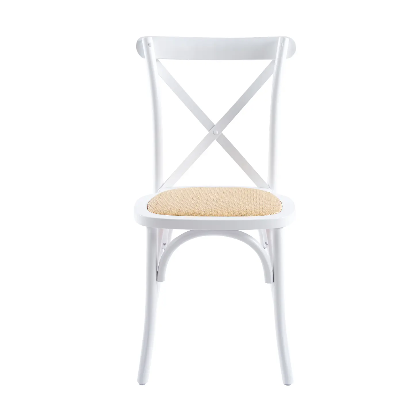 Silla Crossback Madera y Rattan - Blanca 2