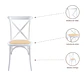 Silla Crossback Madera y Rattan - Blanca - Miniatura 6