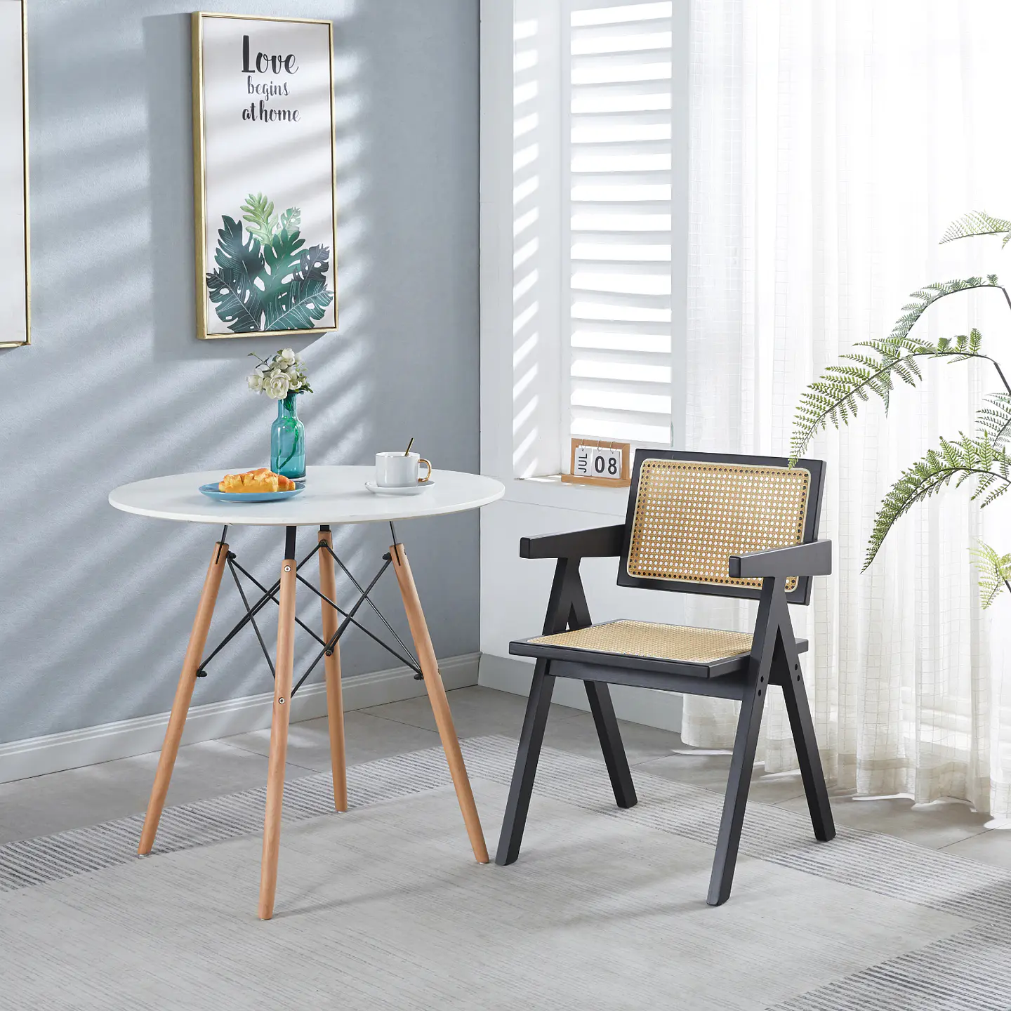 Silla Chandigarh Rattan - Negra 5