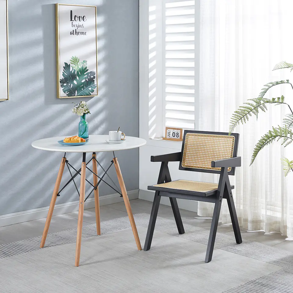 Silla Chandigarh Rattan - Negra 5