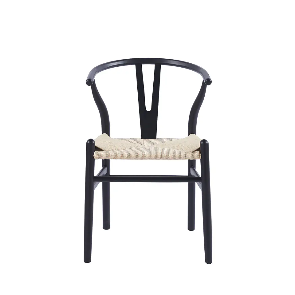 Silla Wishbone Madera e Hilo de cuerda - Negra 2