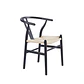 Silla Wishbone Madera e Hilo de cuerda - Negra - Miniatura 1