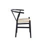 Silla Wishbone Madera e Hilo de cuerda - Negra - Miniatura 4