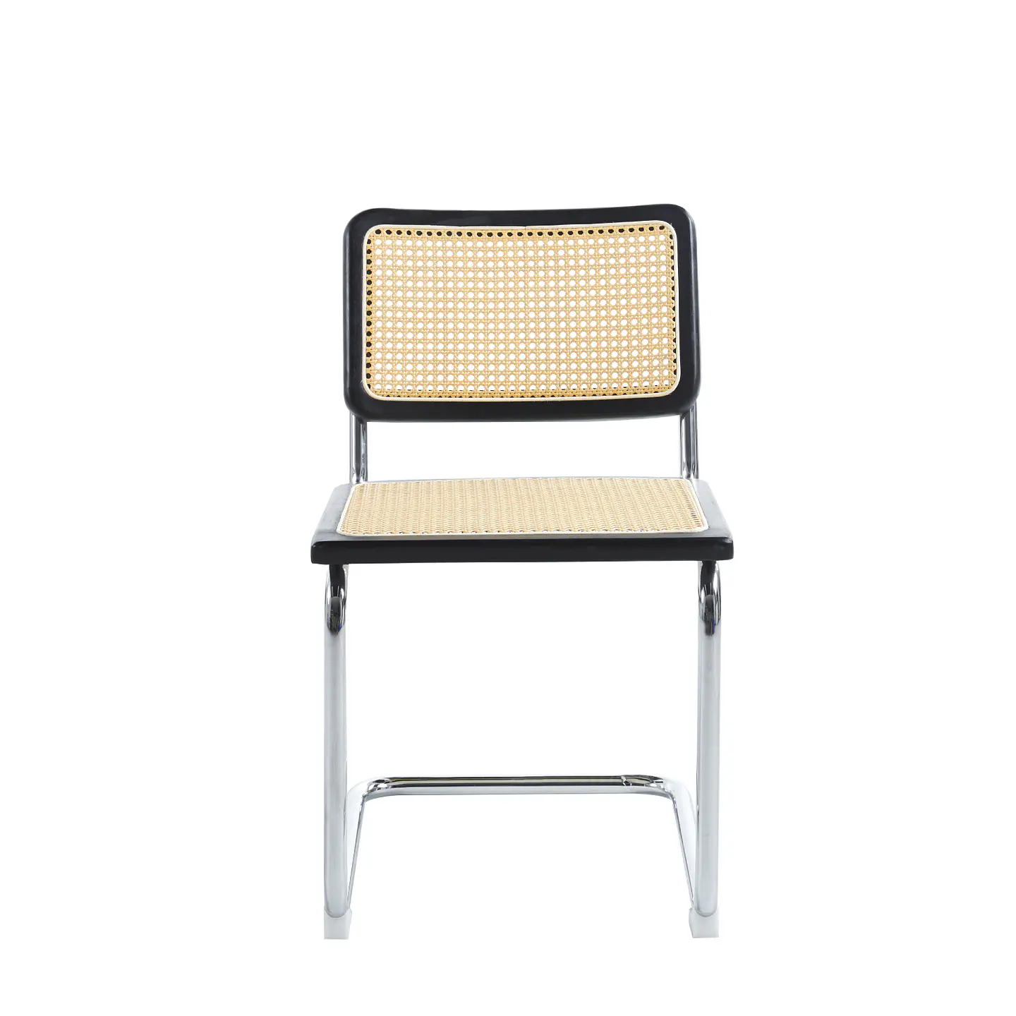 Silla Breuer Madera y Rattan - Negra 3