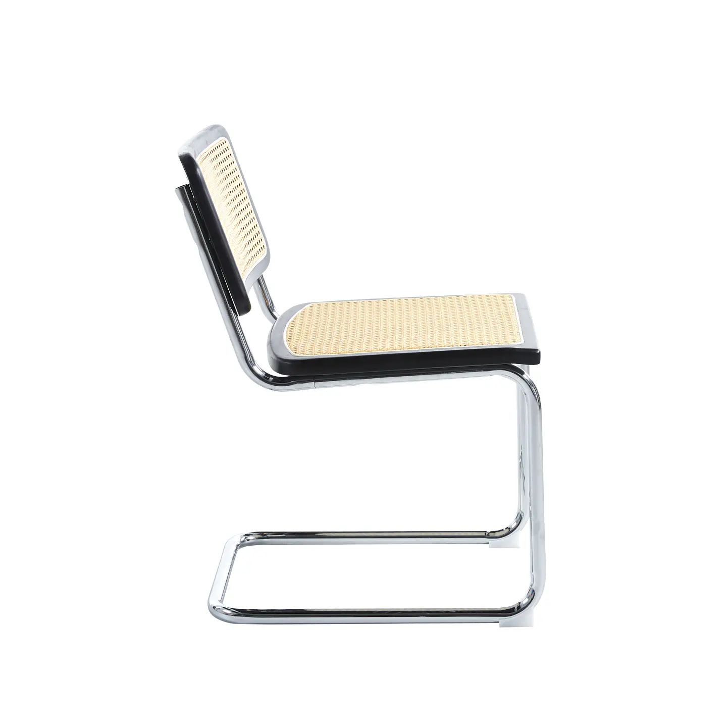 Silla Breuer Madera y Rattan - Negra 4