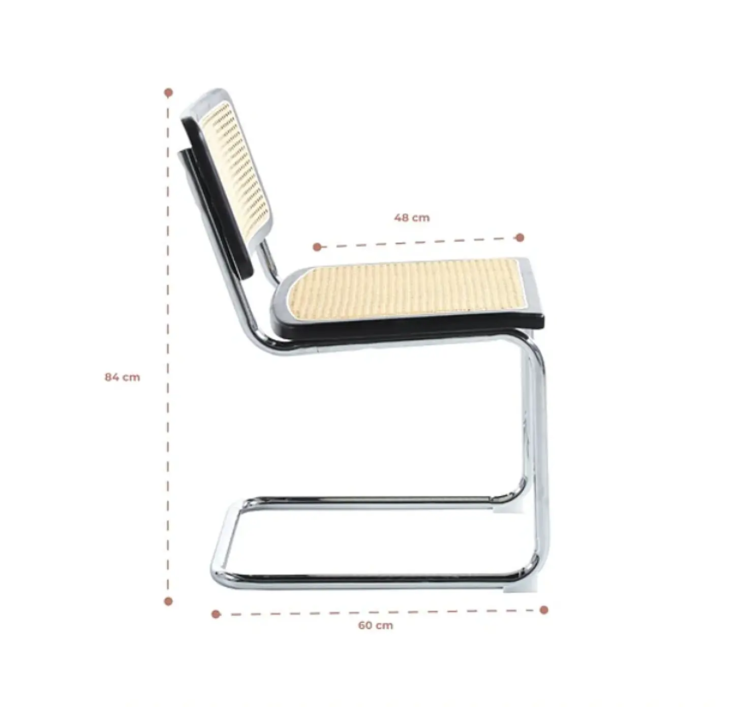 Silla Breuer Madera y Rattan - Negra 6