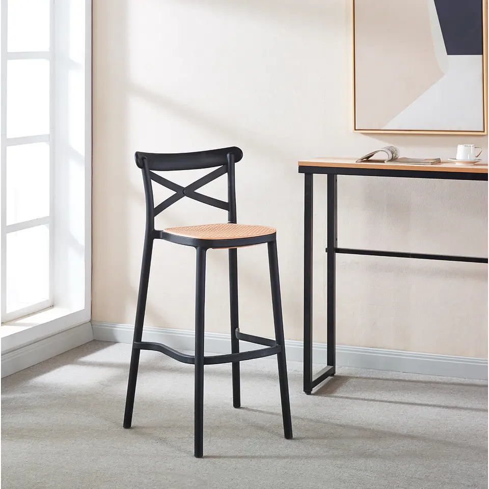 Taburete Crossback 77 cm - Negro 5