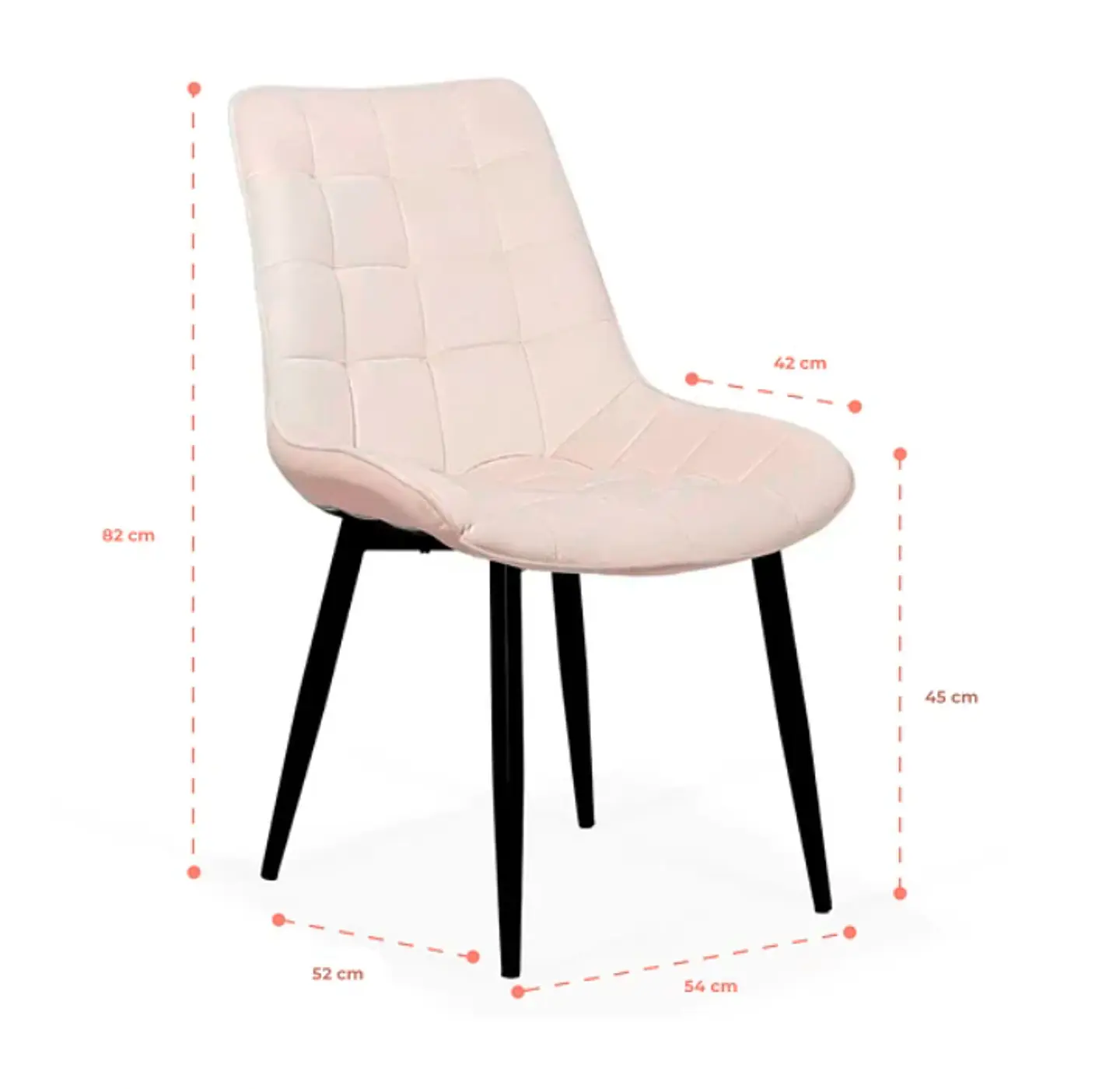 Silla Macron Terciopelo - Beige 4