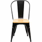 Silla Tolix Asiento de Madera Clara - Negra - Miniatura 4