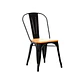 Silla Tolix Asiento de Madera Clara - Negra - Miniatura 1