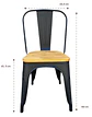 Silla Tolix Asiento de Madera Clara - Negra - Miniatura 7