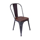 Silla Tolix Asiento de Madera Oscura - Negra - Miniatura 1