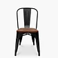 Silla Tolix Asiento de Madera Oscura - Negra - Miniatura 4