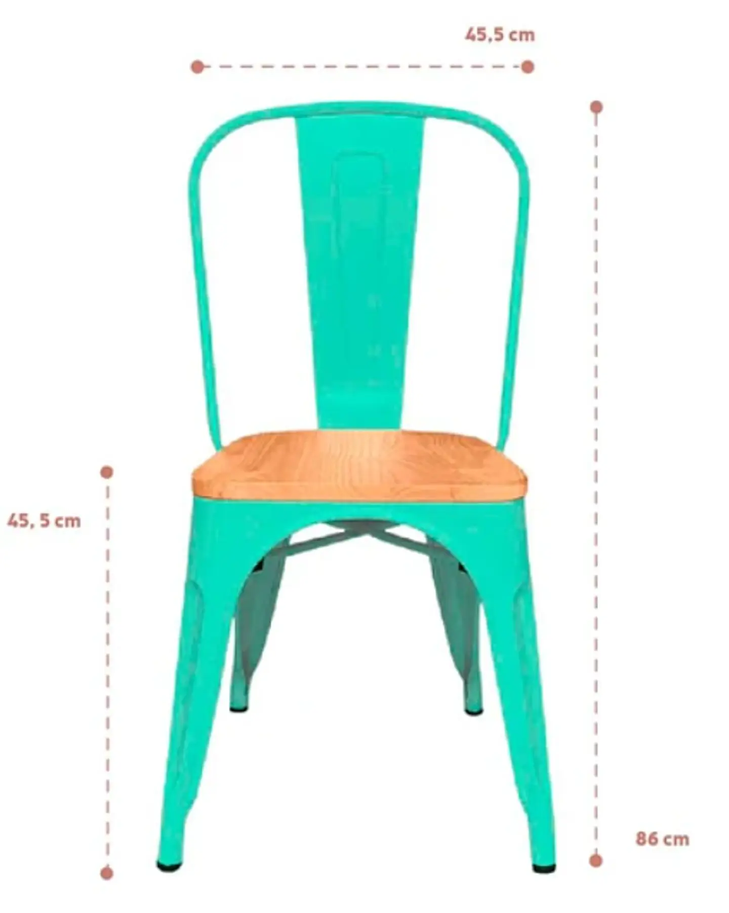 Silla Tolix Asiento de Madera Clara - Menta 6