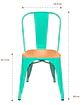 Silla Tolix Asiento de Madera Clara - Menta - Miniatura 6