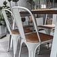 Silla Tolix Asiento de madera Oscura - Blanca - Miniatura 4