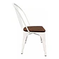 Silla Tolix Asiento de madera Oscura - Blanca - Miniatura 3