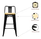 Taburete Tolix Asiento Madera Clara Alto 77 cm - Negro - Miniatura 4