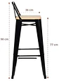 Taburete Tolix Asiento Madera Clara Alto 77 cm - Negro - Miniatura 5