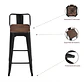 Taburete Tolix Asiento Madera Oscura Alto 77 cm - Negro - Miniatura 3