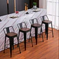 Taburete Tolix Asiento Madera Oscura Alto 77 cm - Negro - Miniatura 5