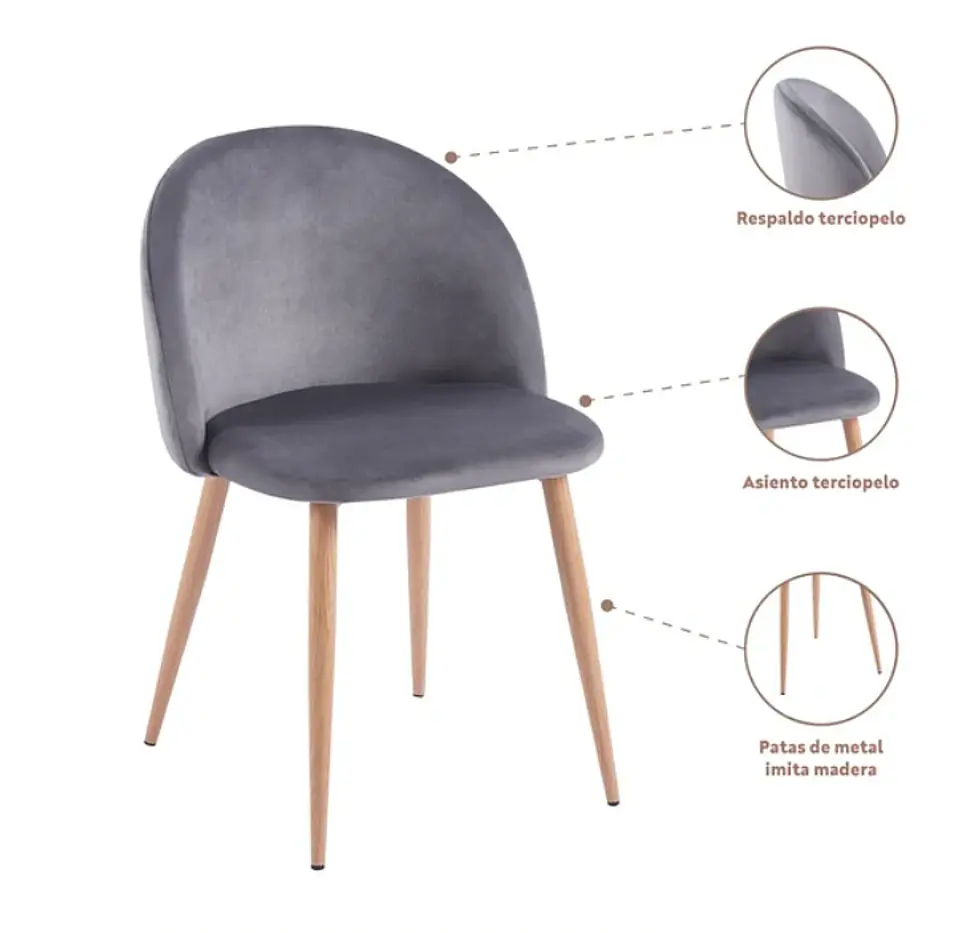 Silla Nordica Bread - Gris 5