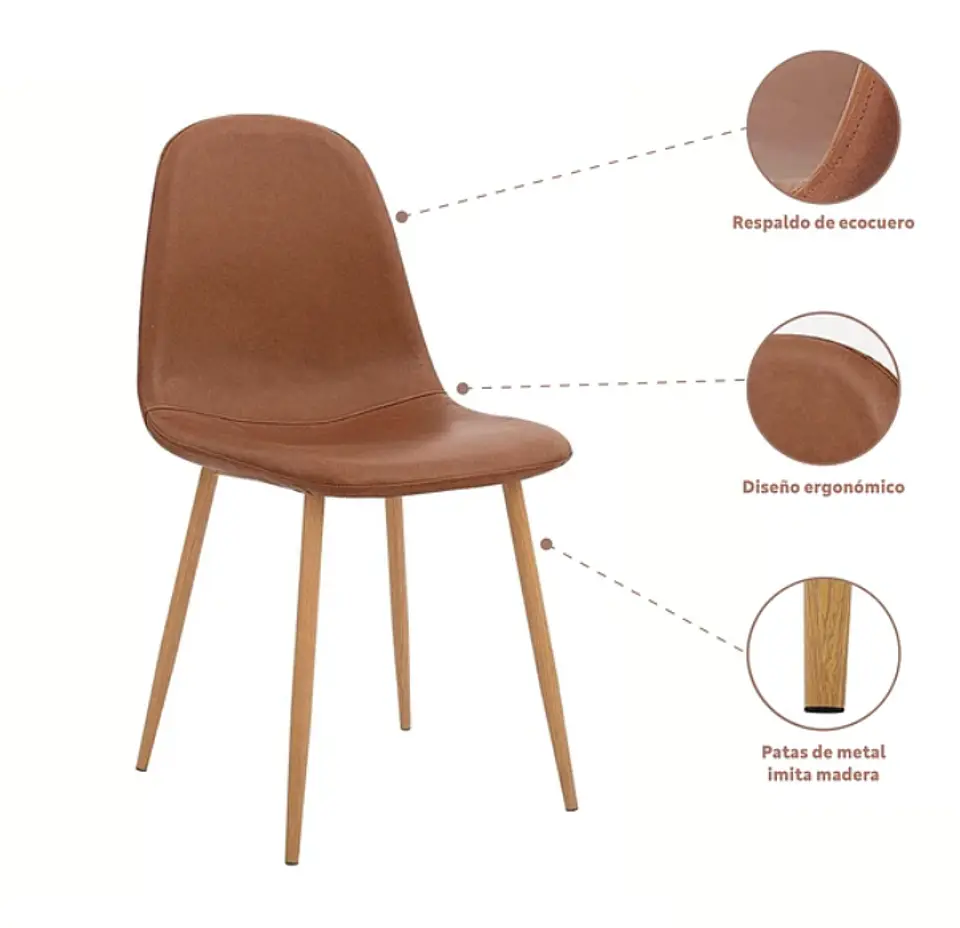 Silla Spoon Ecocuero - Café  4