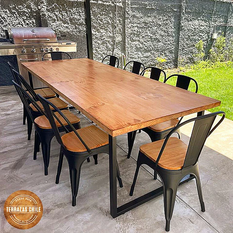 Comedor Andes 10 Personas - Tolix Madera - Negro