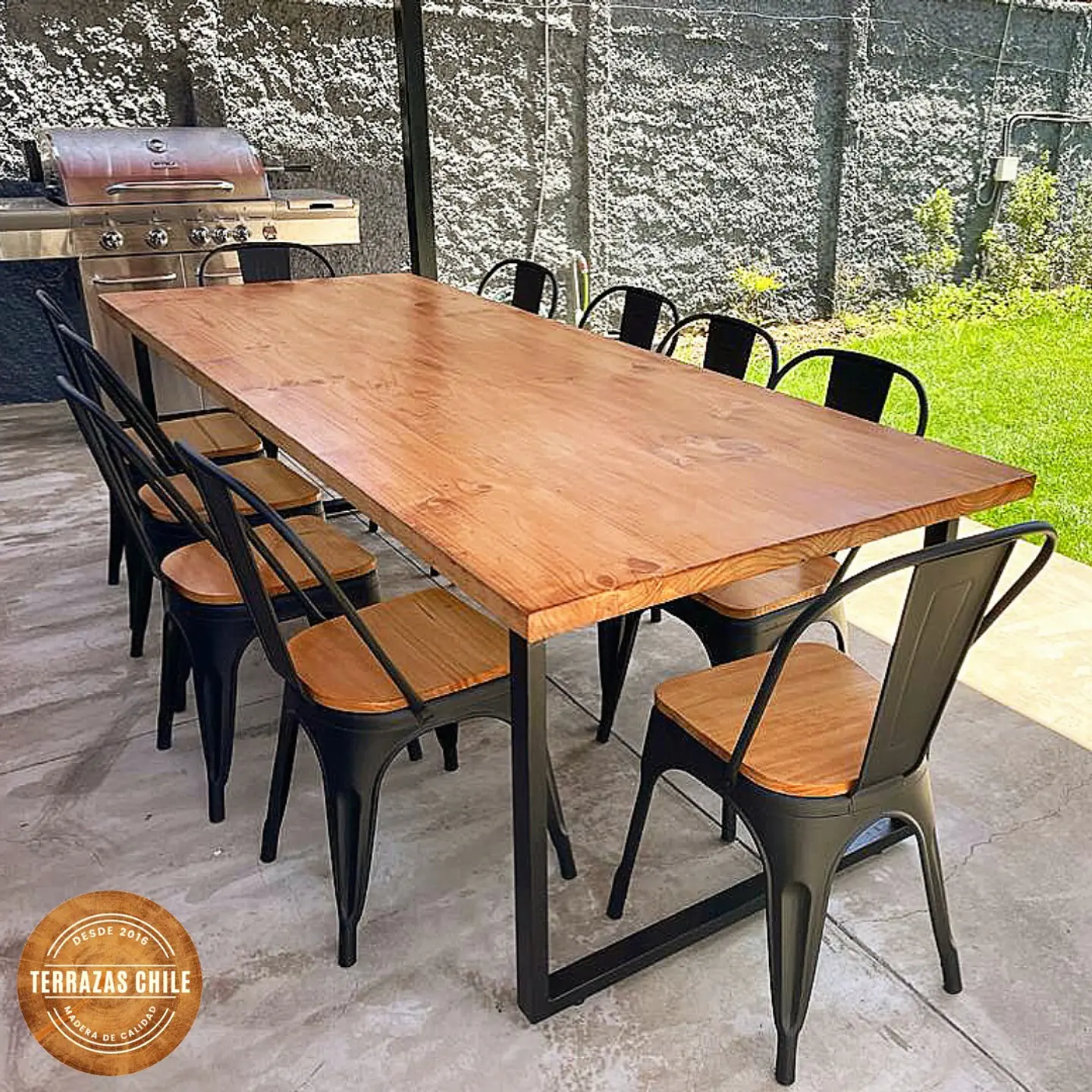 Comedor Andes 10 Personas - Tolix Madera - Negro 1