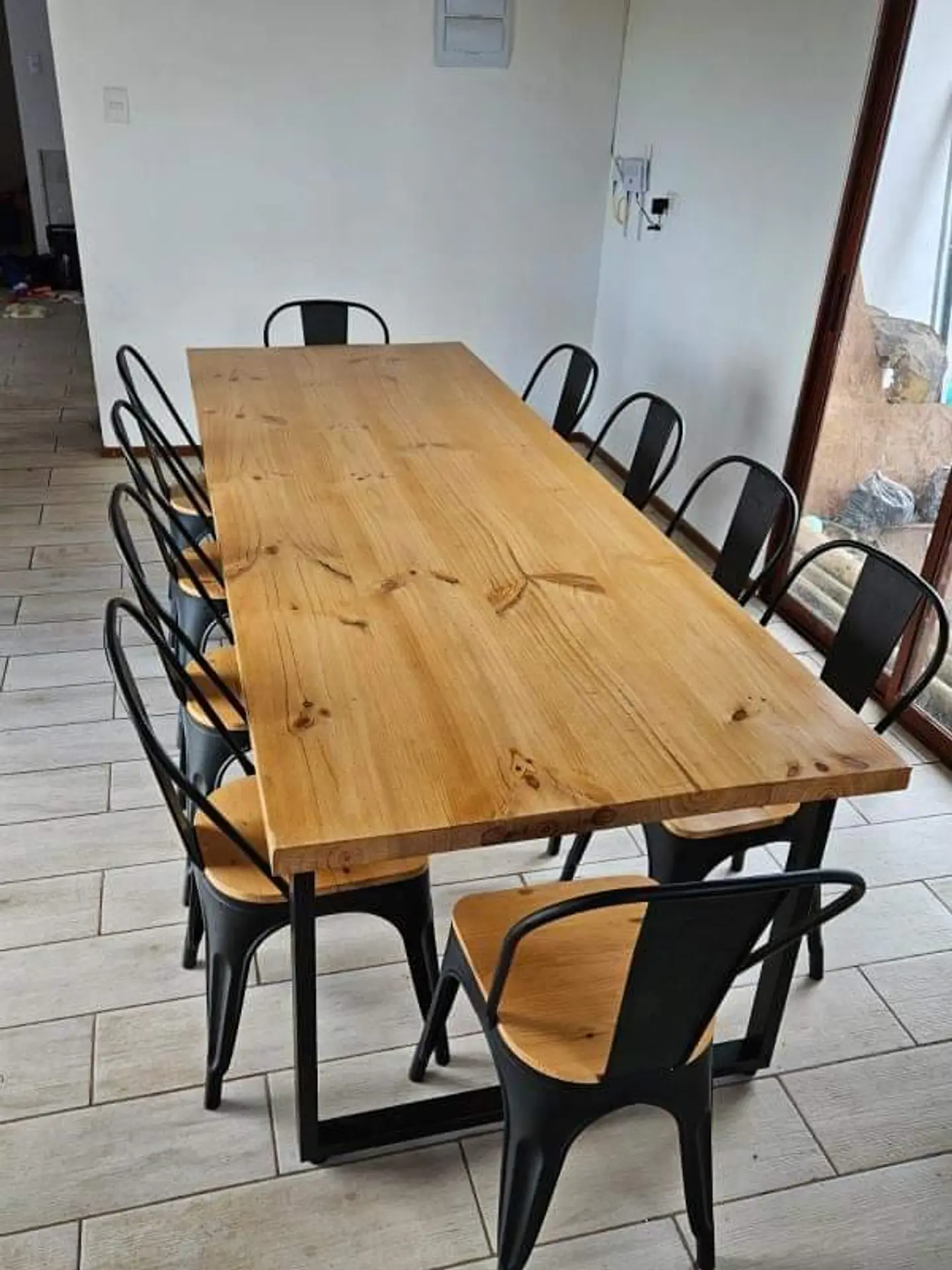 Comedor Andes 10 Personas - Tolix Madera - Negro 2